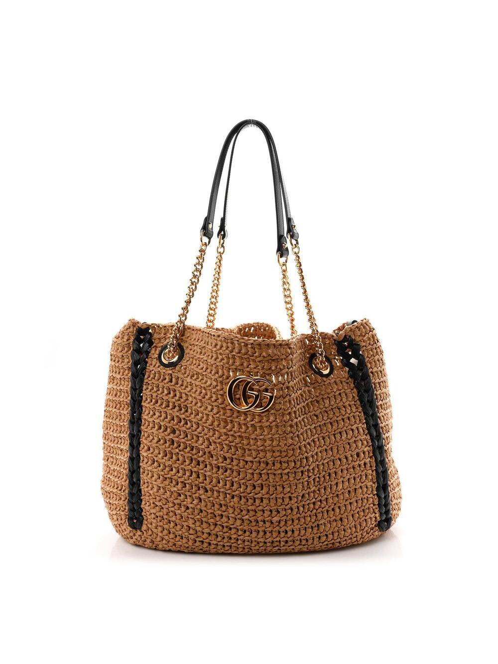 Gucci Raffia Effect Large Gg Marmont #330517G15B
